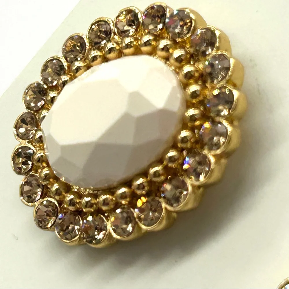 Kate Spade Steal the Spotlight Cream Jeweled Earrings NWT